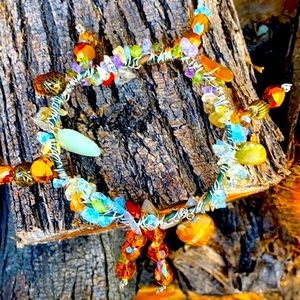 SOLD Citrine Heart & Jasper Stone Bracelet